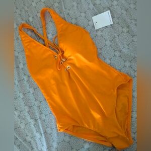 Gibson & Latimer Orange One Piece Swimsuit Size XS